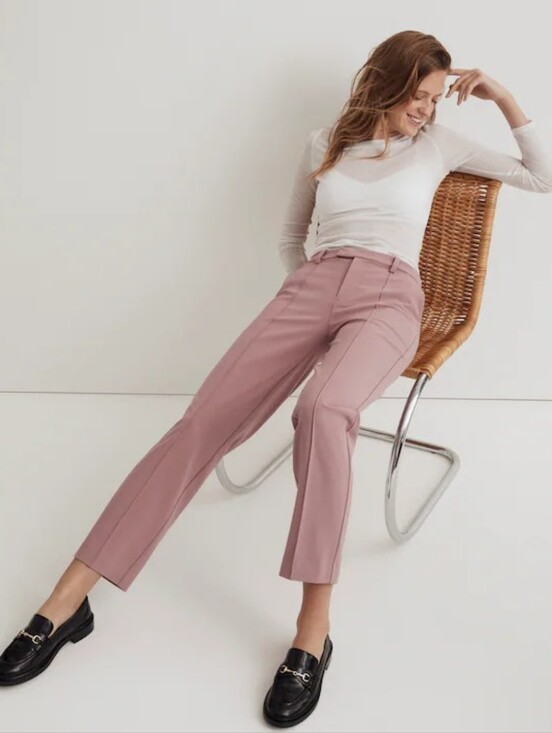 Madewell Pants - Madewell The Fairbanks Pant Woodrose Pink Tapered Straight Leg Trouser Size 8